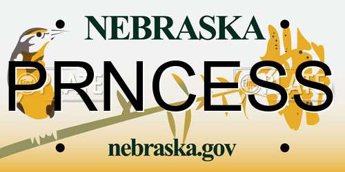 PRNCESS Nebraska License Plate