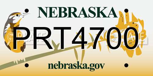 PRT4700 Nebraska License Plate