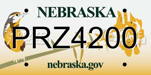 PRZ4200 Nebraska License Plate