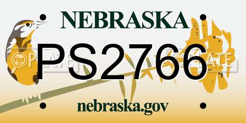PS2766 Nebraska License Plate
