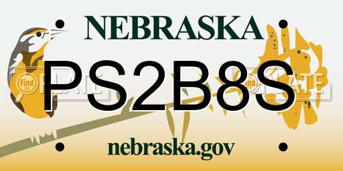 PS2B8S Nebraska License Plate