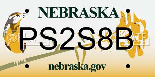 PS2S8B Nebraska License Plate