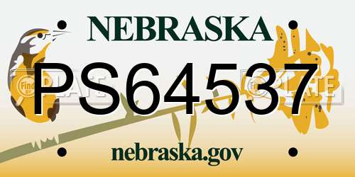 PS64537 Nebraska License Plate