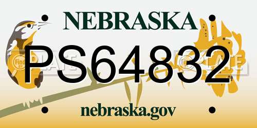 PS64832 Nebraska License Plate