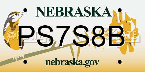PS7S8B Nebraska License Plate