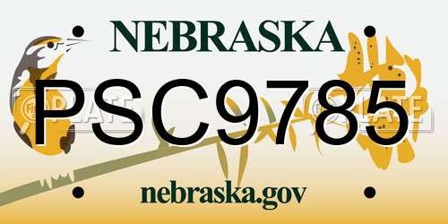 PSC9785 Nebraska License Plate
