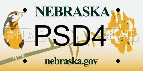 PSD4 Nebraska License Plate