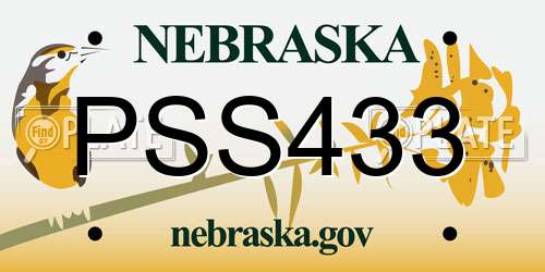 PSS433 Nebraska License Plate