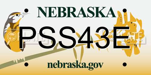 PSS43E Nebraska License Plate