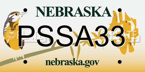 PSSA33 Nebraska License Plate