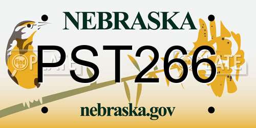 PST266 Nebraska License Plate