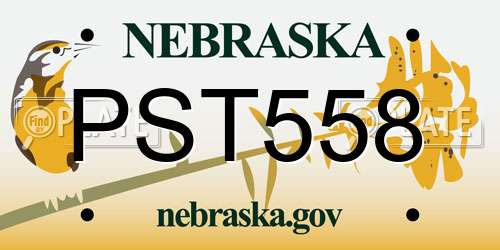 PST558 Nebraska License Plate