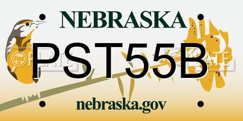 PST55B Nebraska License Plate
