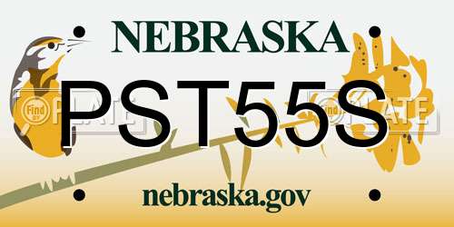 PST55S Nebraska License Plate