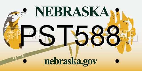 PST588 Nebraska License Plate