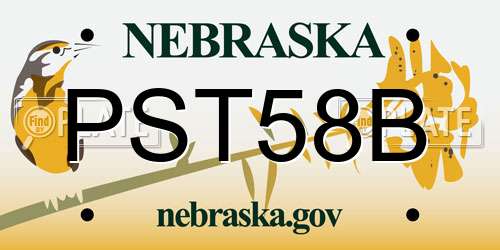 PST58B Nebraska License Plate