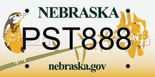 PST888 Nebraska License Plate
