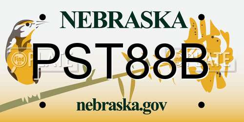 PST88B Nebraska License Plate