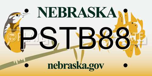 PSTB88 Nebraska License Plate