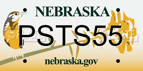 PSTS55 Nebraska License Plate