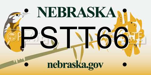 PSTT66 Nebraska License Plate