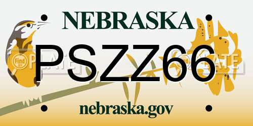 PSZZ66 Nebraska License Plate