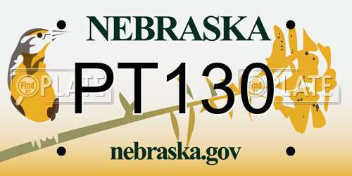 PT130 Nebraska License Plate