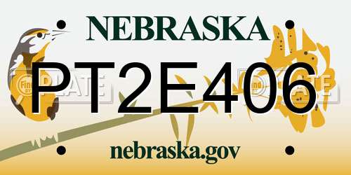 PT2E406 Nebraska License Plate