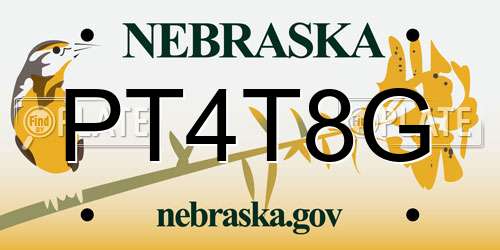 PT4T8G Nebraska License Plate