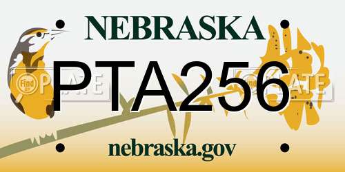 PTA256 Nebraska License Plate
