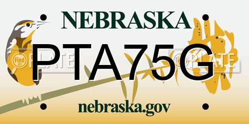 PTA75G Nebraska License Plate