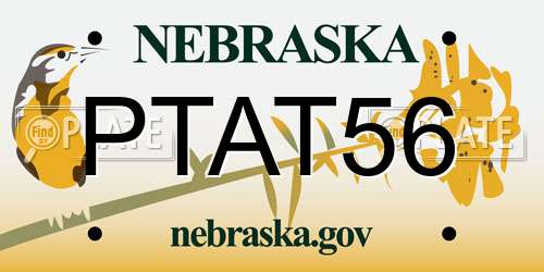 PTAT56 Nebraska License Plate