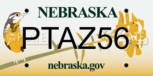 PTAZ56 Nebraska License Plate
