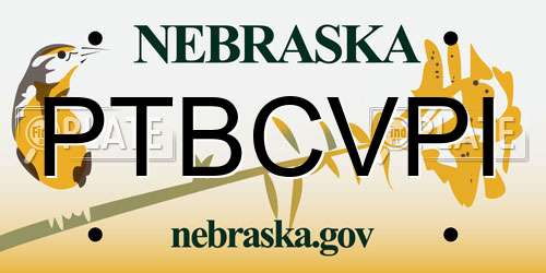 PTBCVPI Nebraska License Plate