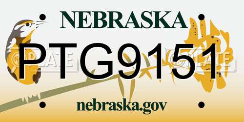 PTG9151 Nebraska License Plate