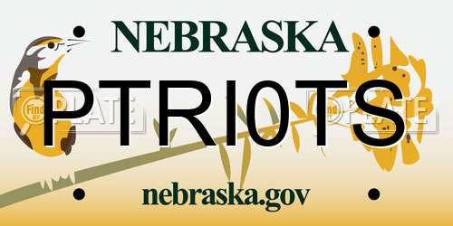 PTRI0TS Nebraska License Plate