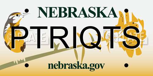 PTRIQTS Nebraska License Plate