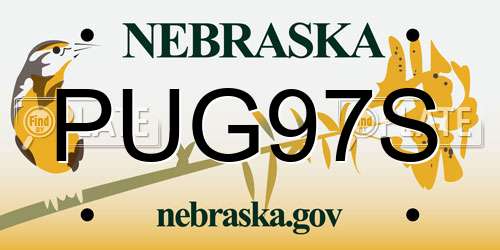 PUG97S Nebraska License Plate