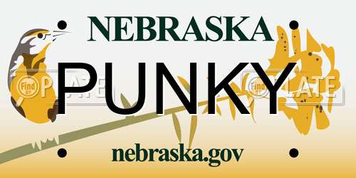 PUNKY Nebraska License Plate