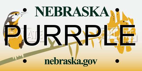 PURRPLE Nebraska License Plate