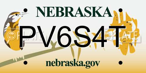 PV6S4T Nebraska License Plate