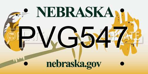 PVG547 Nebraska License Plate