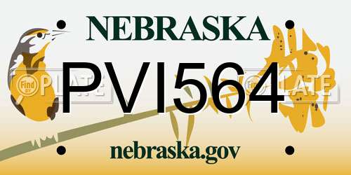 PVI564 Nebraska License Plate