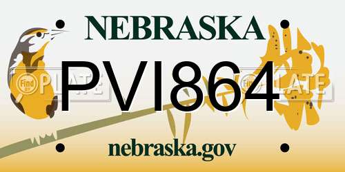 PVI864 Nebraska License Plate
