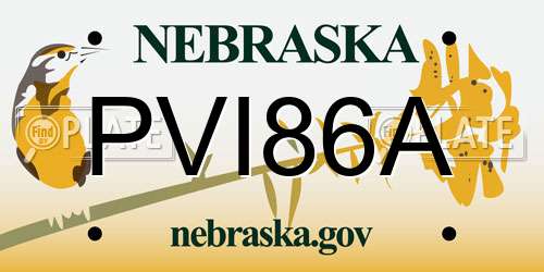 PVI86A Nebraska License Plate