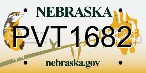 PVT1682 Nebraska License Plate