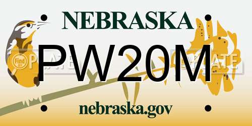 PW20M Nebraska License Plate