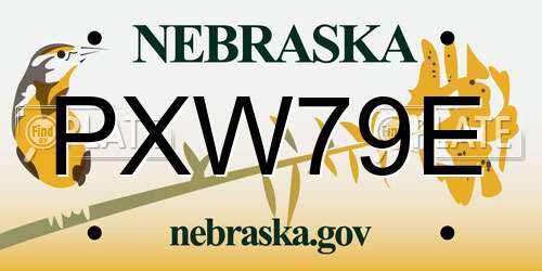 PXW79E Nebraska License Plate