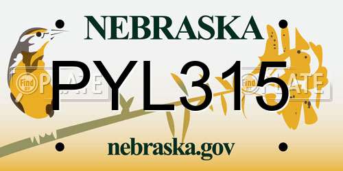 PYL315 Nebraska License Plate