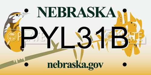 PYL31B Nebraska License Plate